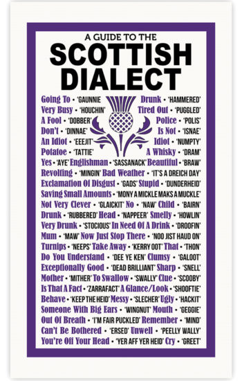A Guide to the Scottish Dialect Tea Towel