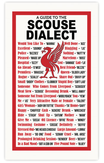 A Guide to the Scouse Dialect Tea Towel