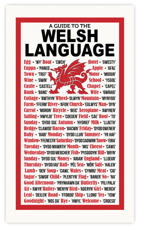 A Guide To The Welsh Language Tea Towel Textures Textiles T And Souvenir Tea Towels